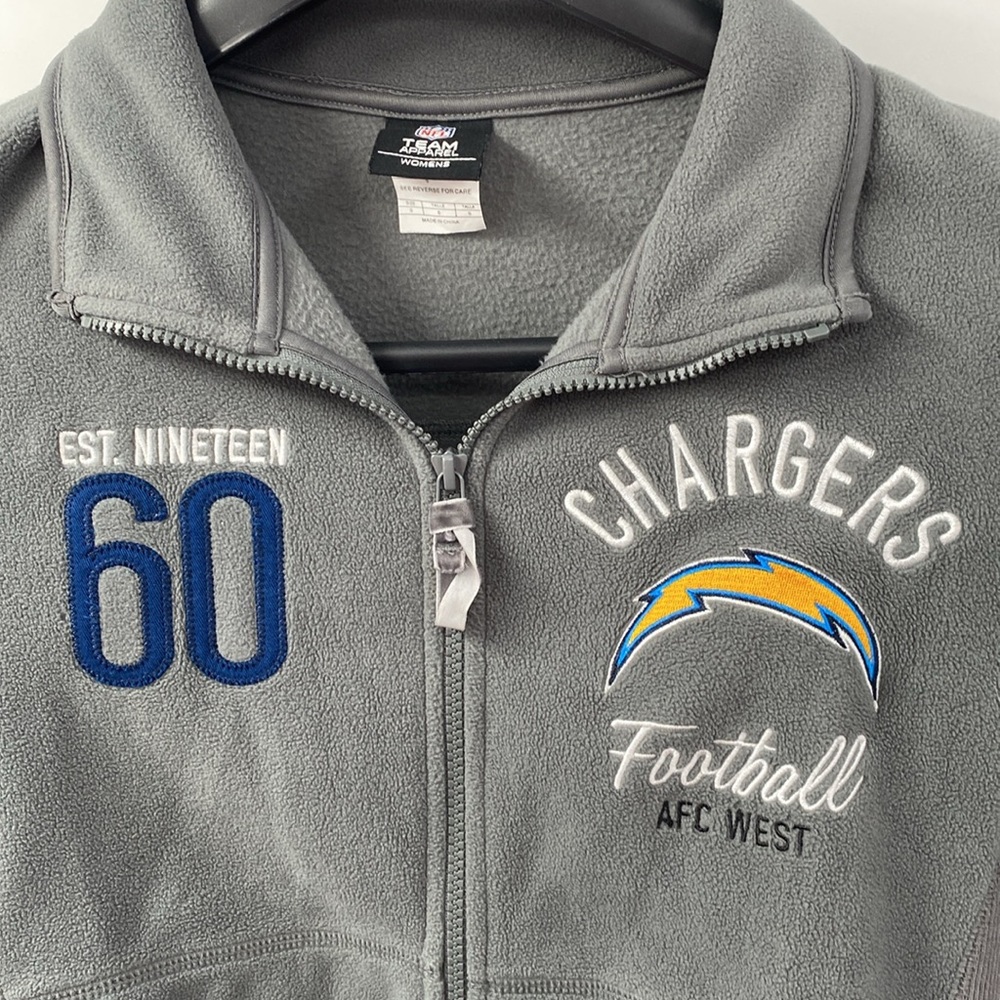 NFL team apparel full zip fleece chargers - Picture 2 of 4